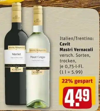 REWE PETZ Cavit Mastri Vernacoli 0,75L Angebot