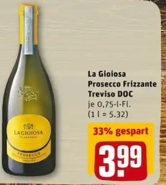 REWE PETZ La Gioiosa Prosecco Frizzante Treviso DOC 0,75L Angebot