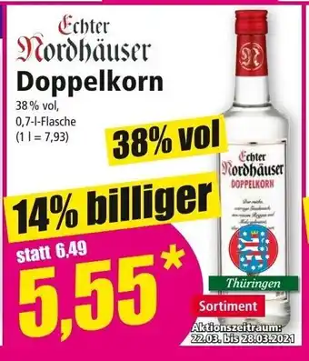 Norma Echter Nordhäuser Doppelkorn 0,7L Angebot