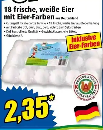 Norma 18 frische, weiße Eier mit Eier Farben Angebot