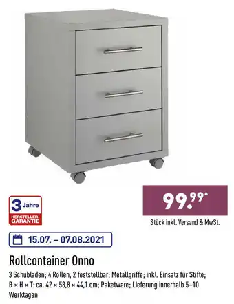 Aldi Nord Rollcontainer Onno Angebot