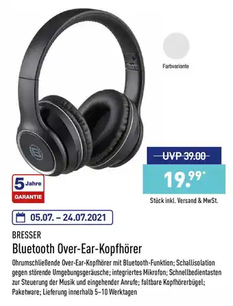 Aldi Nord Bresser Bluetooth Over Ear Kopfhörer Angebot