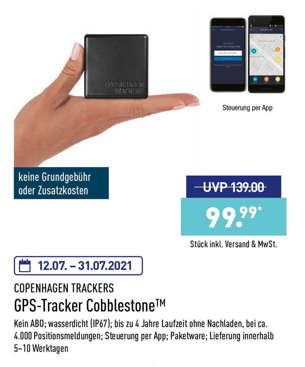 Copenhagen Trackers GPS Tracker Cobblestone Angebot bei Aldi Nord