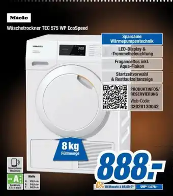 Expert Bening Miele Waschetrockner l TEC 575 WP EcoSpeed Angebot