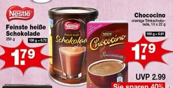 Krümet Sonderposten Nestle Feinste heiße Schokolade 250g  oder Chococino Angebot