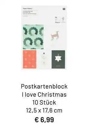 Idee Creativmarkt Postkartenblock i love christmas Angebot