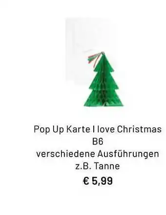 Idee Creativmarkt Pop up karte i love christmas Angebot