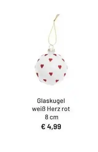 Idee Creativmarkt Glaskugel weiß herz rot Angebot