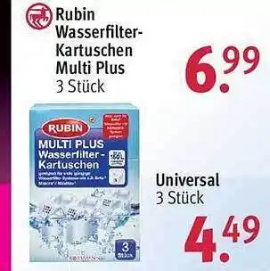 Rossmann Rubin wasserfilter-kartuschen multi plus oder universal Angebot