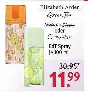 Rossmann Elizabeth arden green tea nectarine blossom oder cucumber edt spray Angebot