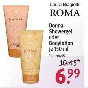 Rossmann Laura biagiotti roma donna showergel oder bodylotion Angebot