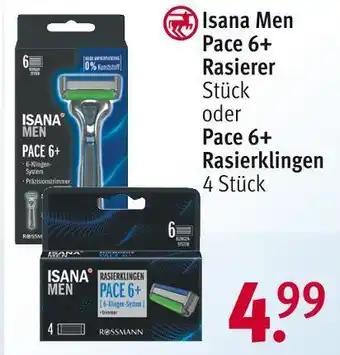 Rossmann Isana men pace 6+ rasierer oder rasierklingen Angebot