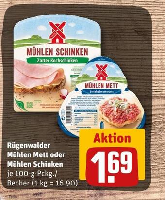 REWE Rügenwalder mühlen mett oder mühlen schinken Angebot