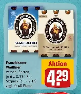 REWE Franziskaner weißbier Angebot