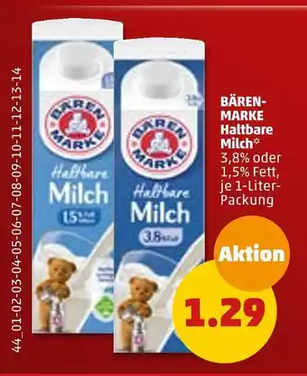 PENNY Bärenmarke haltbare milch Angebot