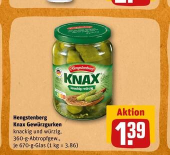 REWE Hengstenberg knax gewürzgurken Angebot