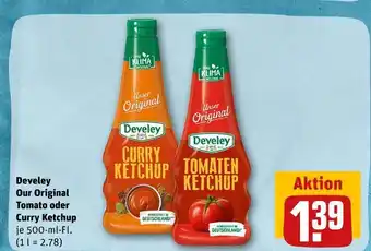 REWE Develey our original tomato oder curry ketchup Angebot