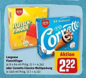 REWE Langnese oder cornetto flutschfinger Angebot