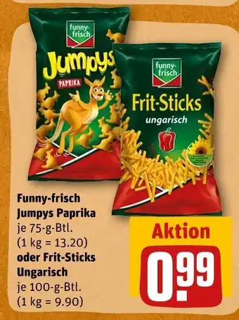 REWE Funny-frisch jumpys oder frit-sticks Angebot