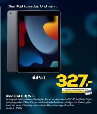 Euronics Berlet Apple iPad Wi-Fi 64Gb 2021 Angebot