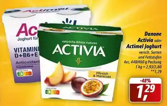 Simmel Danone activia oder actimel joghurt Angebot