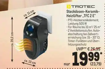 METRO Trotec steckdosen-keramik-heizlüfter „tfc 2 e“ Angebot