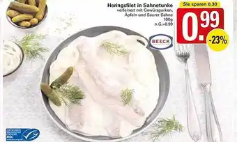 WEZ Heringsfilet in sahnetunke beeck Angebot