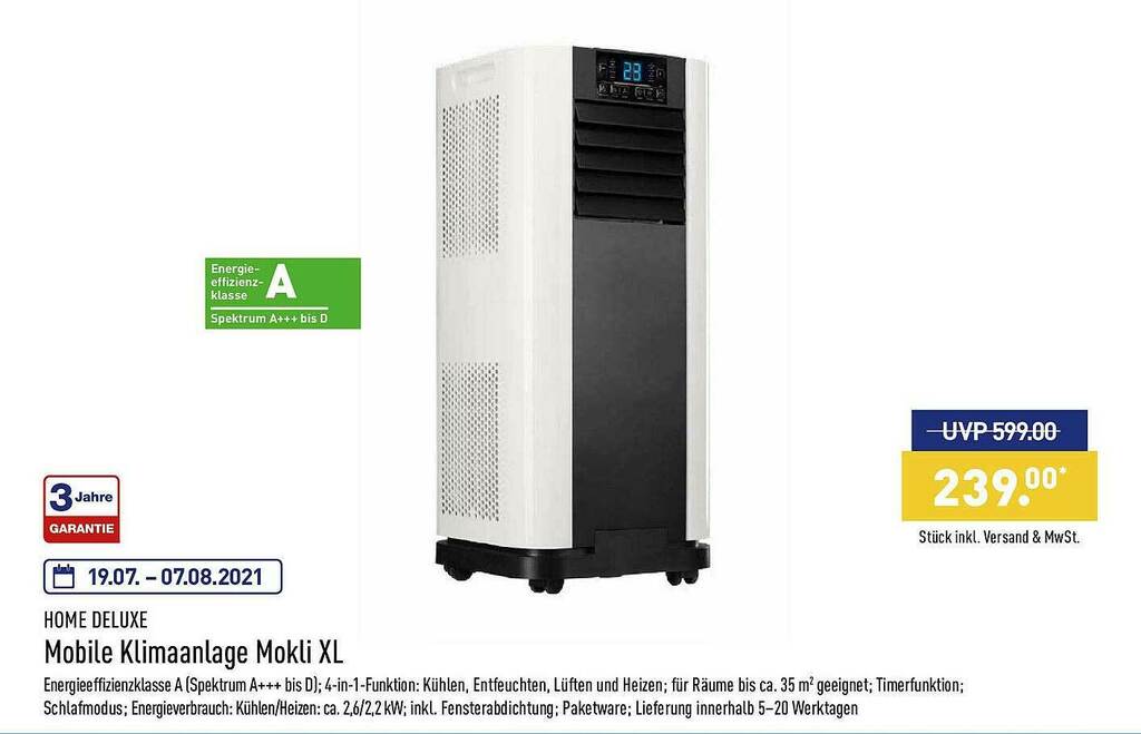 Home Deluxe Mobile Klimaanlage Mokli Xl Angebot bei Aldi Nord
