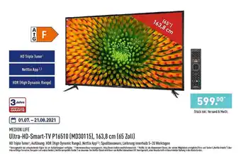 Aldi Nord Medion Life Ultra-hd-smart-tv P16510 (md30115) 163.8 Cm (65 Zoll) Angebot