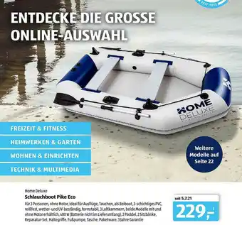 Aldi Süd Home Deluxe Schlauchboot Pike Eco Angebot