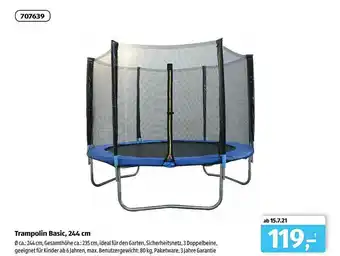 Aldi Süd Trampolin Basic, 244 Cm Angebot