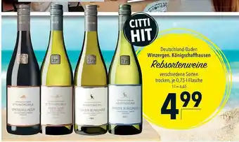 CITTI Markt Deutschland-baden Winzergen. Königschauffhausen Rebsortenweine Angebot