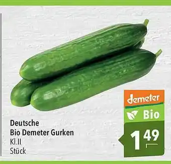 CITTI Markt Deutsche Bio Demeter Gurken Angebot