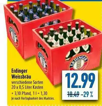 diska Erdinger Weissbräue Angebot