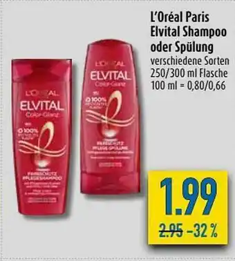 diska L'oréal Paris Elvital Shampoo Oder Spülüng Angebot