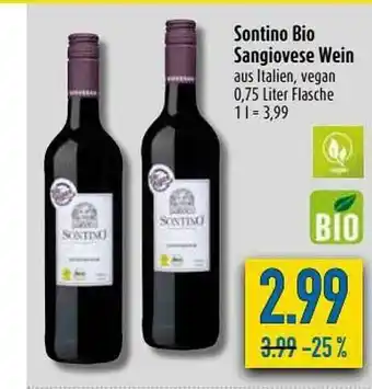 diska Sontino Bio Sangiovese Wein Angebot