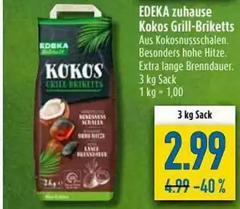 diska Edeka Zuhause Kokos Grill-briketts Angebot