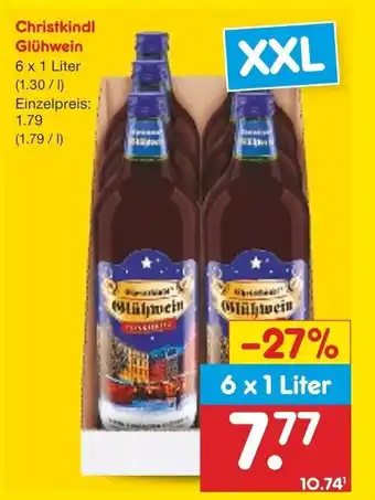 Netto Getränke Discount Christkindl Gluhwein 6*1L Angebot