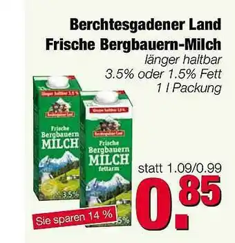 Edeka Scherer Berchtesgadener Land Frische Bergbauern-milch Angebot