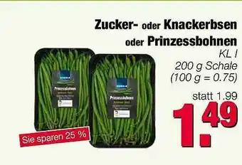 Edeka Scherer Zucker- Oder Knackerbsen Oder Prinzessbohnen Angebot