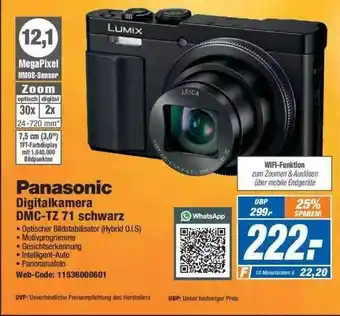 Expert Panasonic Digitalkamera Dmc-tz 71 Schwarz Angebot