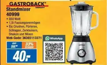 Expert Gastroback Germany Standmixer 40999 Angebot