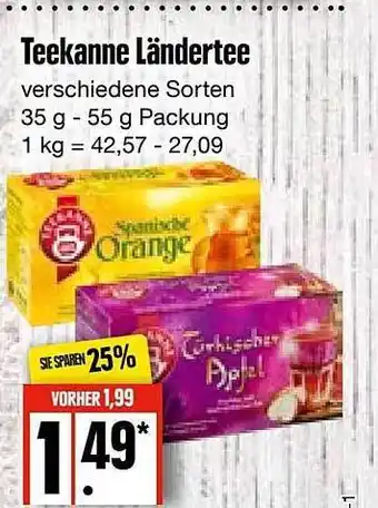 Edeka Frischemarkt Teekanne ländertee Angebot