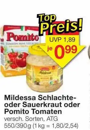 Jawoll Mildessa schlachte- oder sauerkraut oder pomito tomaten Angebot