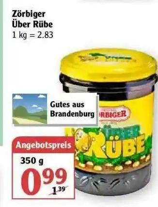 Globus Zörbiger über Rübe Angebot