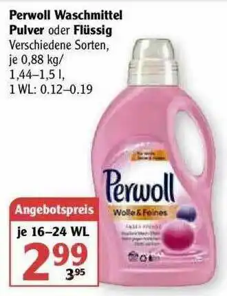 Globus Perwoll Waschmittel Pulver Oder Flüssig Angebot