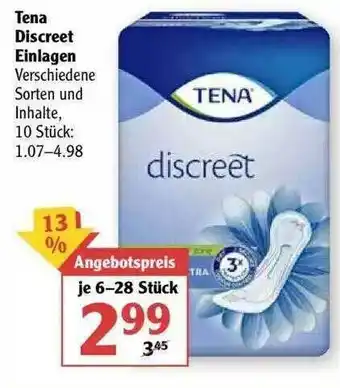 Globus Tena Discreet Einlagen Angebot