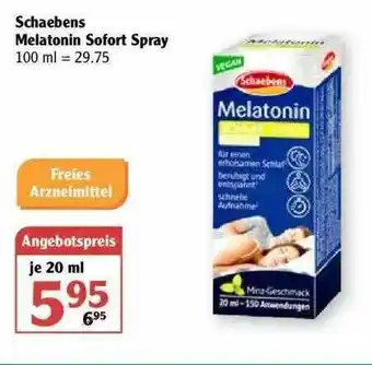 Globus Schaebens Melatonin Sofort Spray Angebot