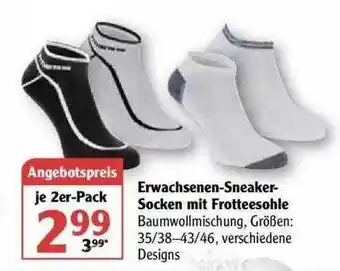 Globus Erwachsenen Sneaker Socken Mit Frottteesohle Angebot