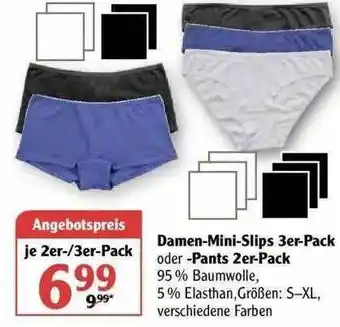 Globus Damen-mini -slips 3er Pack Oder Pants 2er Pack Angebot